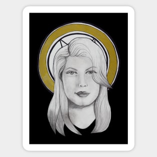 Satanic woman portrait Sticker